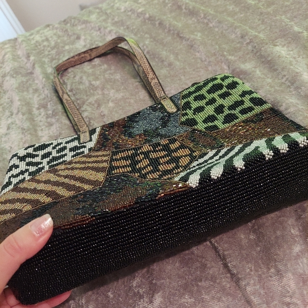 Fendi Rare Beaded Python Baguette Purse - image 5